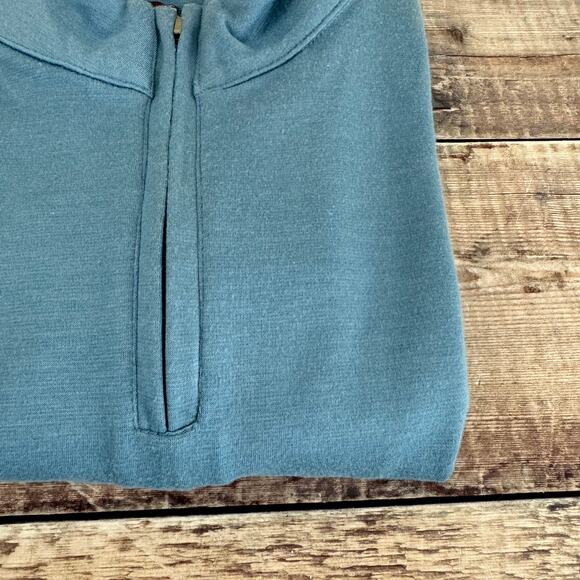 Mizzen + Main Pullover Men's Large Trim Fit Quarter Zip Blue Casual Preppy READ - Picture 12 of 13